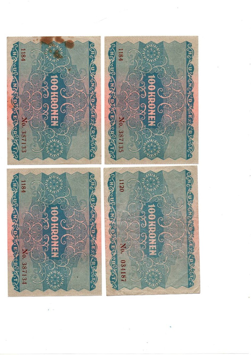 SOUBOR ČTYŘ KUSŮ HUNDERT KRONEN
