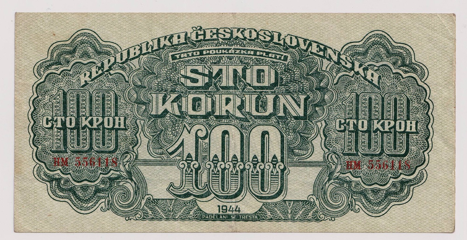 100 KORUN ČESKOSLOVENSKÝCH