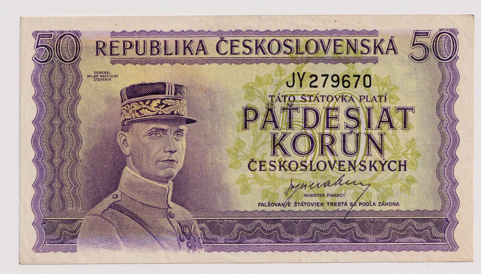 50 KORUN ČESKOSLOVENSKÝCH