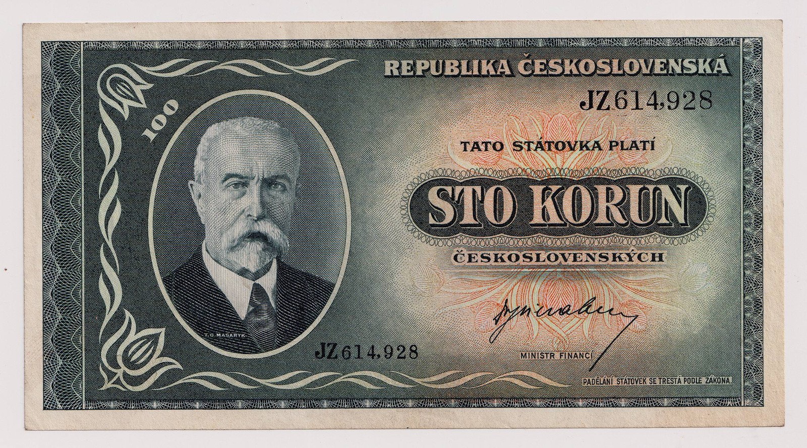 100 KORUN ČESKOSLOVENSKÝCH