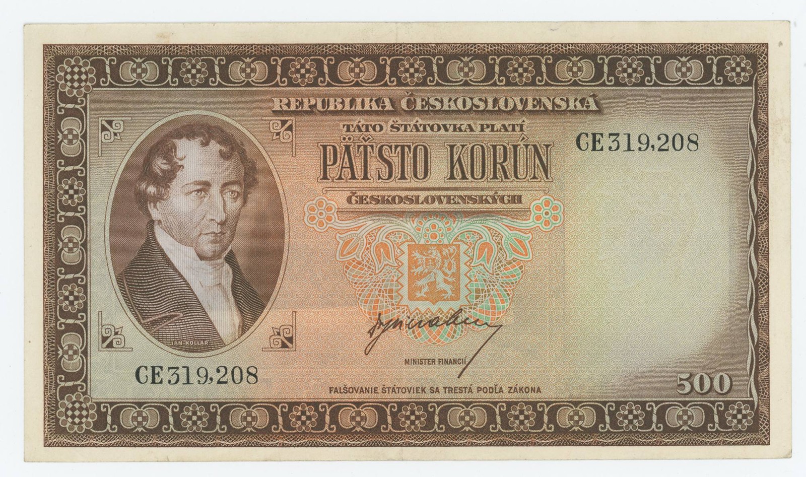 500 KORUN ČESKOSLOVENSKÝCH