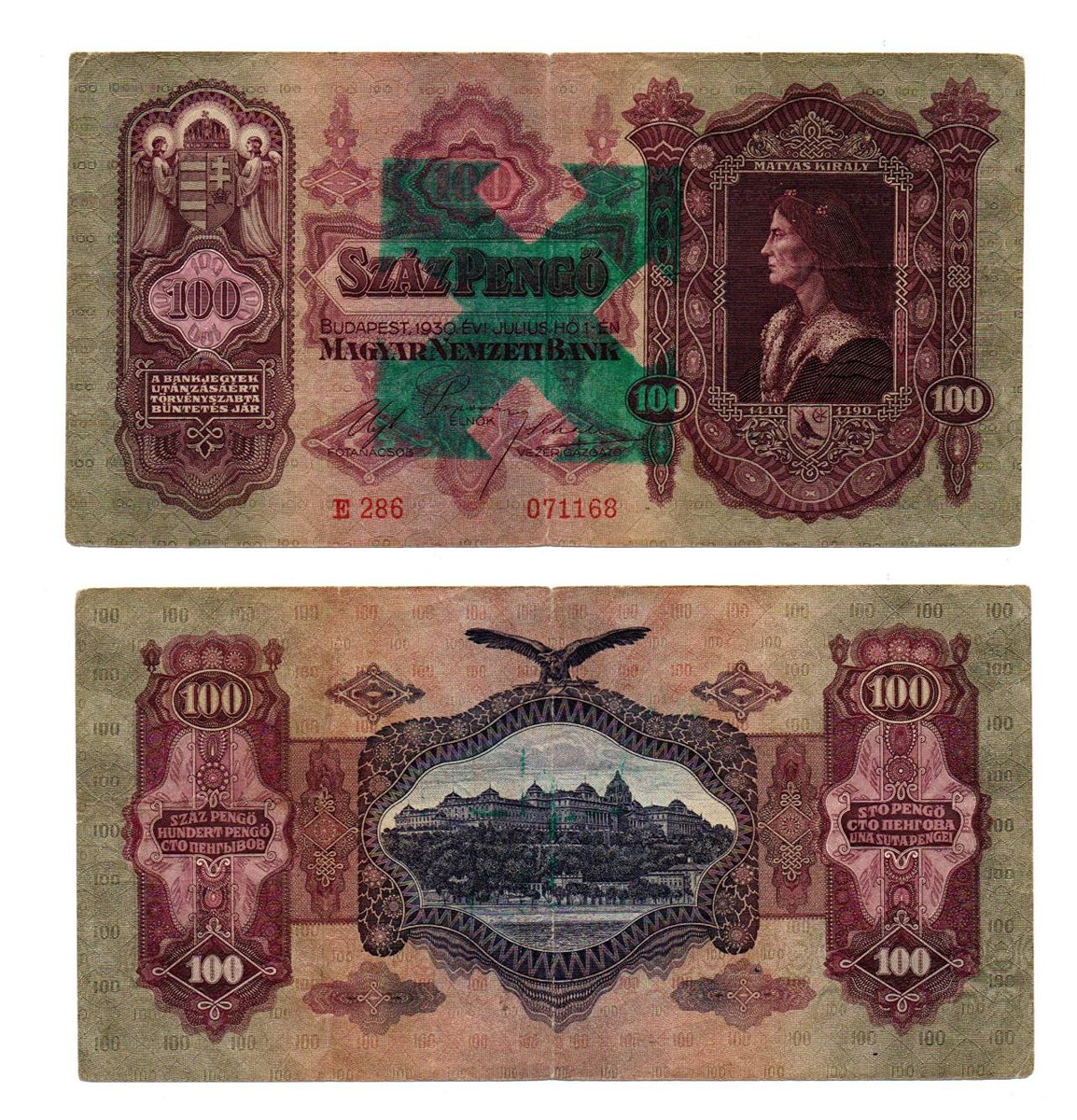 MAĎARSKO – SOUBOR 5 KS BANKOVEK 100 (2X), 50, 20 A 10 PENGŐ