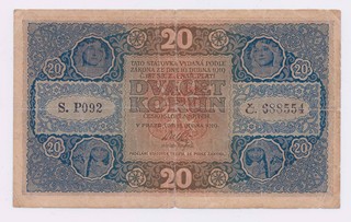 20 KORUN ČESKOSLOVENSKÝCH