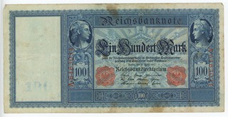 NĚMECKO – KAISERREICH, REICHSBANKNOTEN, KOLEKCE 3 KS, 1908–1910