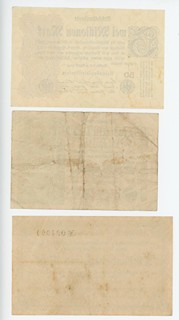 NĚMECKO, REICHSBANKNOTEN A INFLAČNÍ NOTGELD, KOLEKCE 21 KS