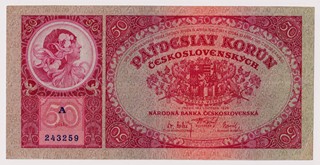 50 KORUN ČESKOSLOVENSKÝCH