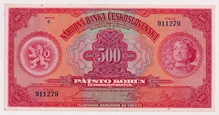 500 KORUN ČESKOSLOVENSKÝCH