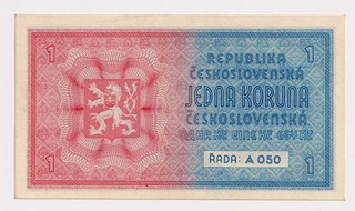 1 KORUNA ČESKOSLOVENSKÁ „MOBILIZAČNÍ“