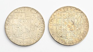 DVĚ STŘÍBRNÉ PAMĚTNÍ MINCE 20 KORUN