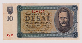 10 KORUN SLOVENSKÝCH