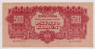 500 KORUN ČESKOSLOVENSKÝCH