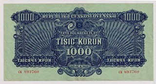 1000 KORUN ČESKOSLOVENSKÝCH