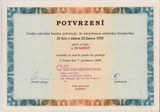 20 KORUN ČESKOSLOVENSKÝCH