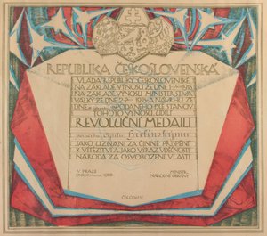 Kupka František - Revoluční medaile s dekretem