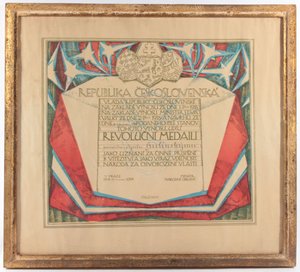 Kupka František - Revoluční medaile s dekretem