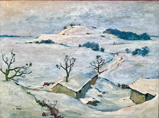 František Michl (1901 - 1977) - Zimní krajina s chalupami