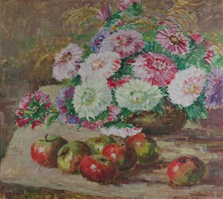 Karel Wagner (1886-1963) - Zátiší s jablky a květinami
