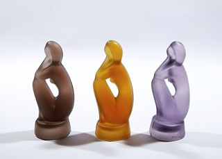 Jitka Forejtová (1923 - 1996) - 3 figurky z lisovaného skla