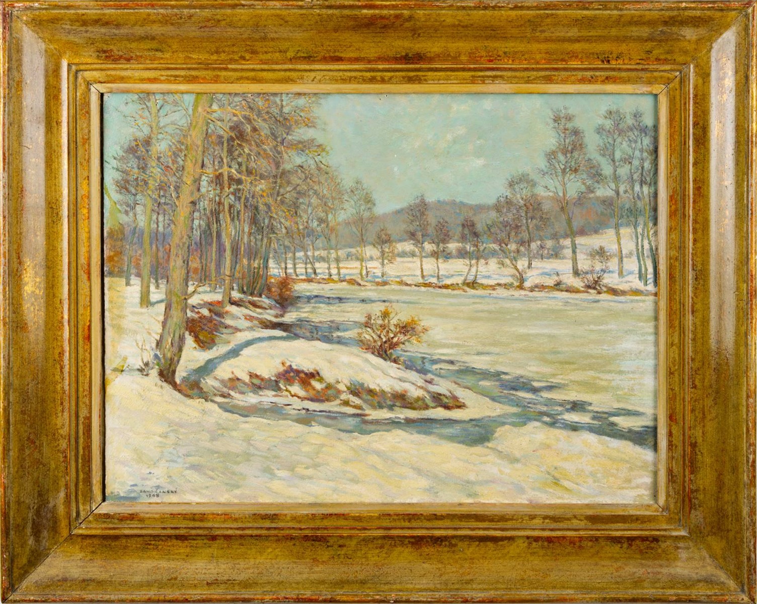 Josef Zahořanský – Zeithammel (1891-1952) - ZIMNÍ KRAJINA S ŘEKOU