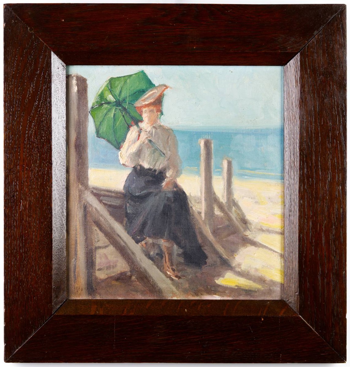Henri Alberti (1868-1935) - ELEGANTNÍ DÁMA NA PLÁŽI
