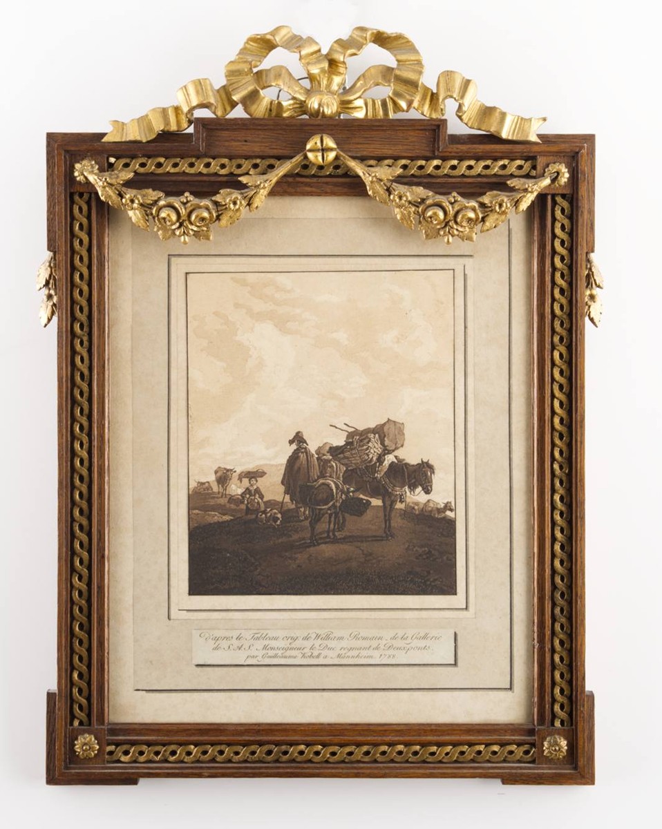 Wilhelm von Kobell (1766-1853) Nicolaes Pieterszoon Berchem (1620-1683) - DVOJICE GRAFIK V OZDOBNÝCH RÁMECH