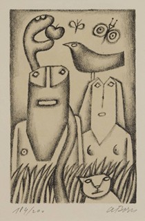 Kamil Lhoták (1912-1990) Adolf Born (1930-2016) - DVOJICE LITOGRAFIÍ