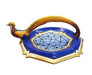 Royal dux - Podnos - Zlatý bažant, Art Deco