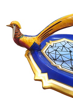 Royal dux - Podnos - Zlatý bažant, Art Deco