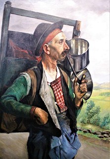 Pausinger Pavla - Můž s dýmkou, 140 x 82 cm