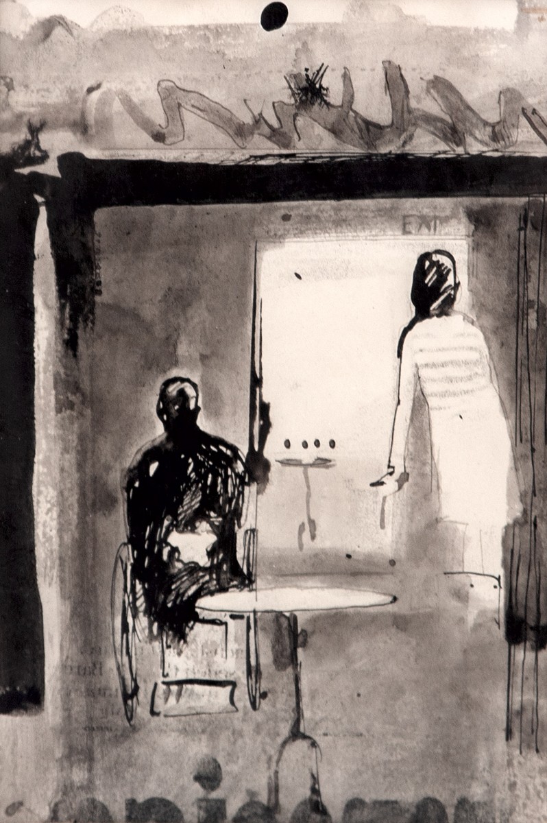 Jiří Balcar (1929 - 1968) - Ilustrace k Nelson Algren: Ksicht na podlaze putyky aneb moc slaný preclíky