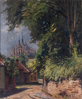 Josef Krčil (1906 - 1985) -  Dopolední slunce v Kutné Hoře