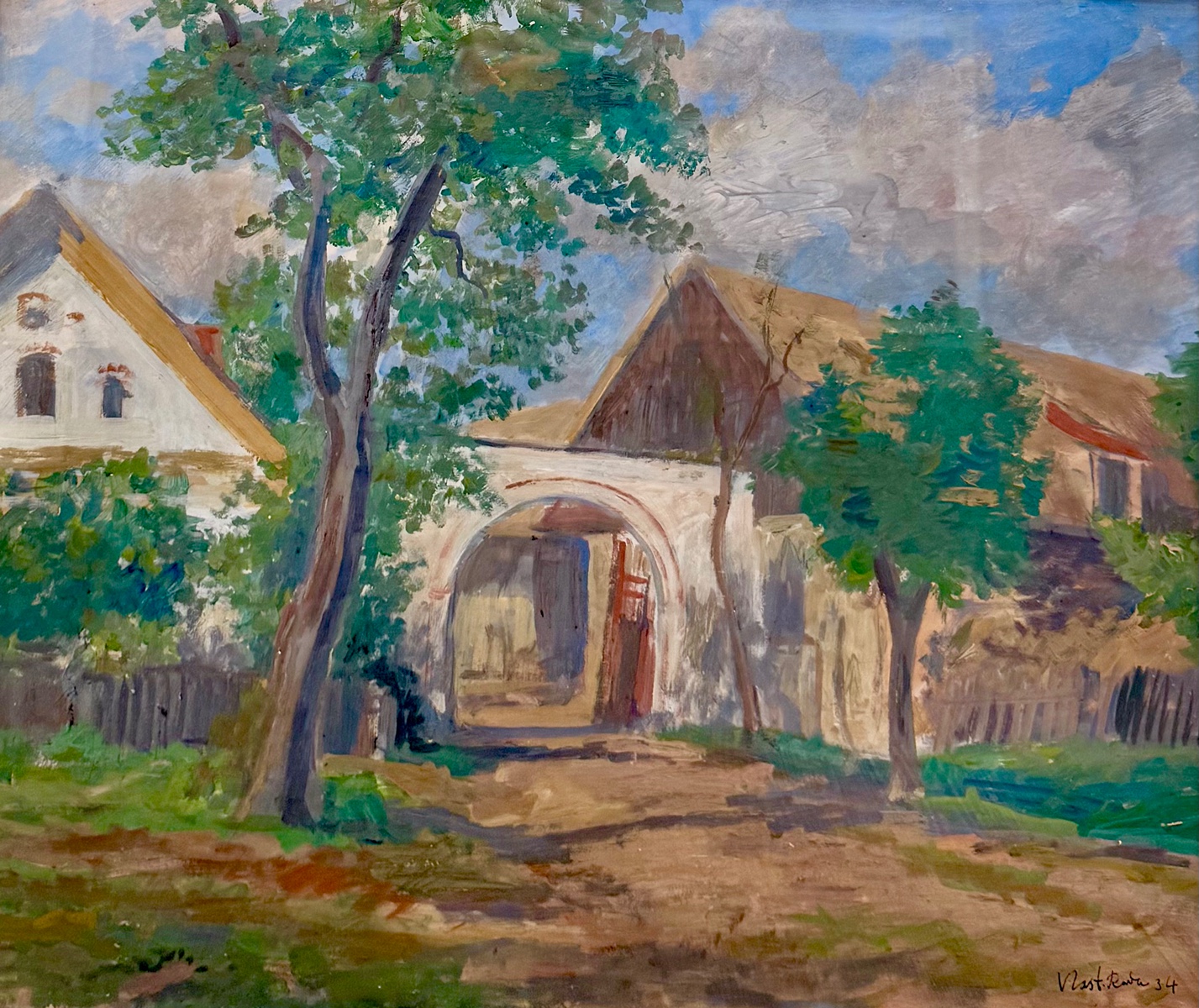 Vlastimil Rada (1895 - 1962) - Stavení u potoka