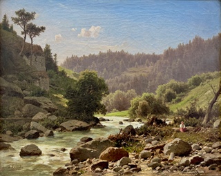 Adolf Chwala (1836 - 1900) - Odpočinek u horského potoka