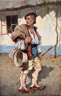 Josef Jiří Kamenický (1910 - 1981) - Pastevec v kroji 