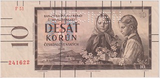 aUNC | 10 Koruna 1960, series F 51, BKK 94a2, Václ 94a2, Hej 97a1V1