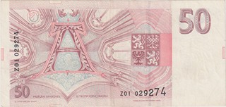 VG | 50 Koruna 1993, replacement series Z 01, BKK CZ4, Václ CR5b, Hej CZ7a2