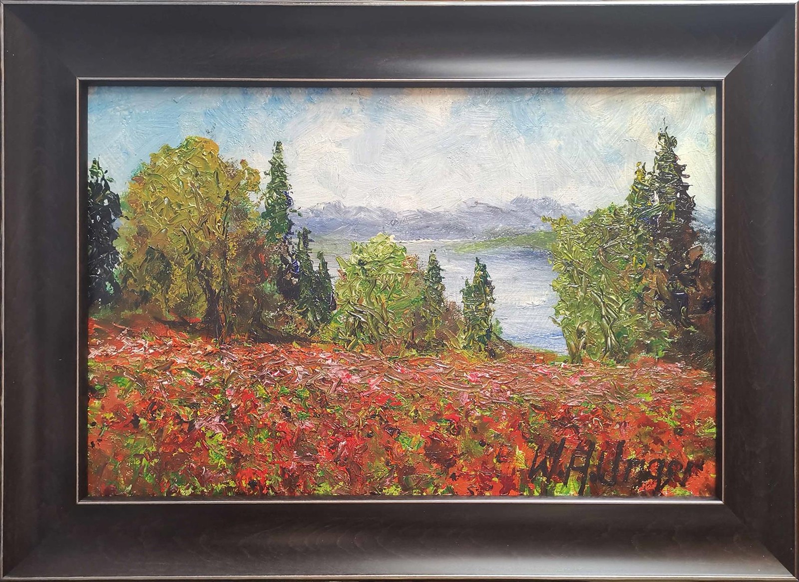 Unger Wolfgang Heinz - Mohnblumenfeld am See