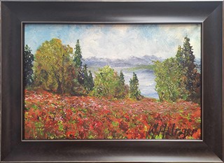 Unger Wolfgang Heinz - Mohnblumenfeld am See