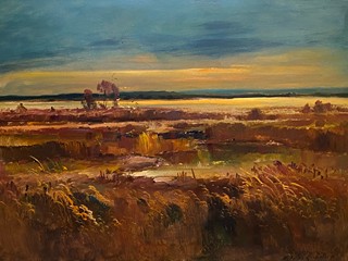 Karel Jan Sigmund - Západ slunce nad mokřady