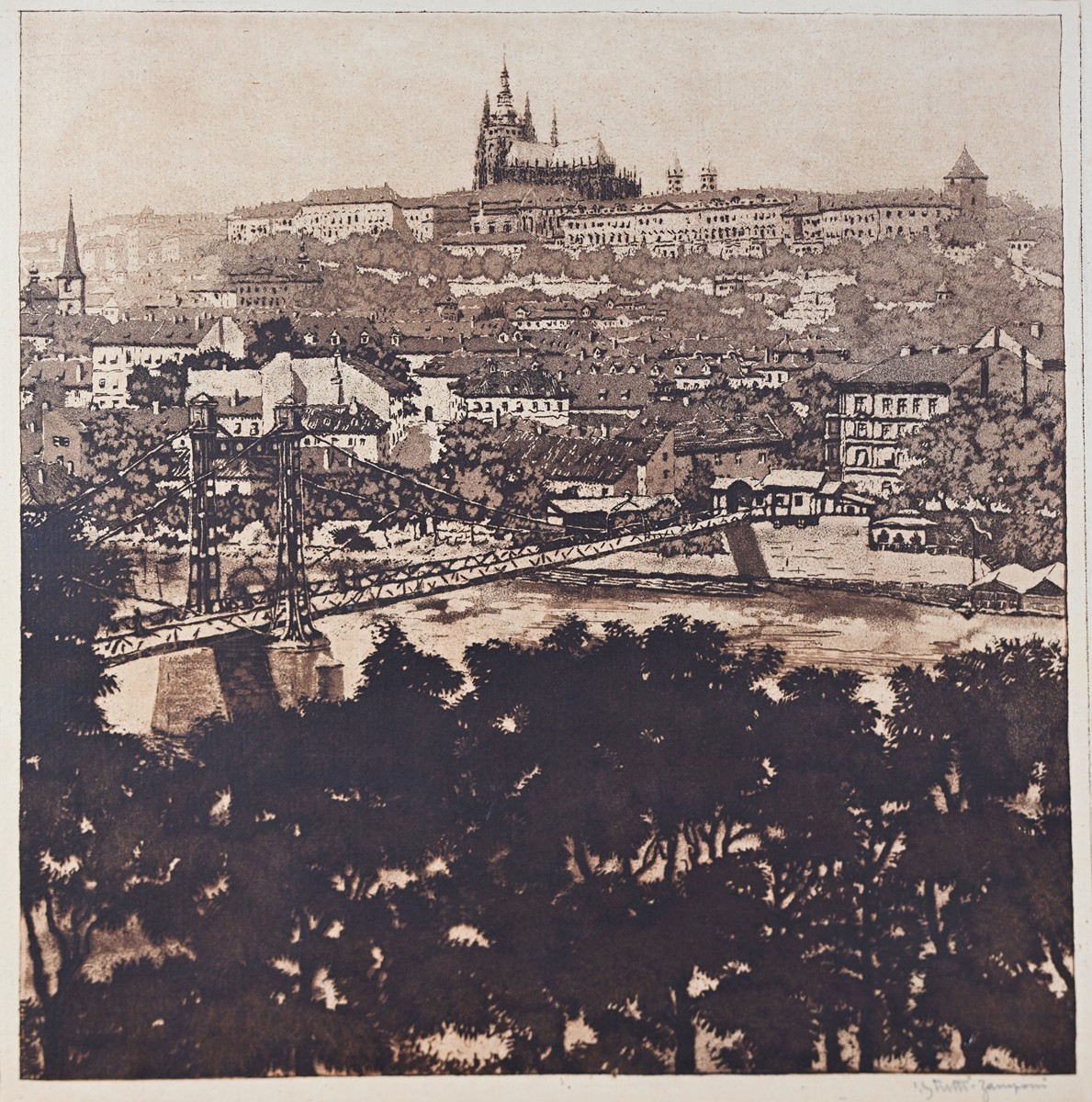 Jaromír Stretti Zamponi (1882-1959) - Pražské panorama