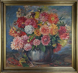 Jan Dědina (1870-1956) - Kytice jiřin
