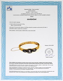 Filigránový zlatý náramek s přírodními ametysty