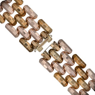 Masivní Art Deco náramek ze žlutého zlata - 74,14 g