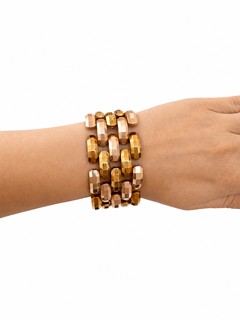Masivní Art Deco náramek ze žlutého zlata - 74,14 g