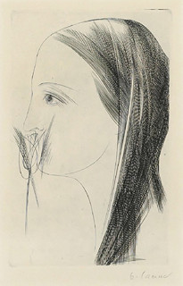 Bohdan Lacina (1912-1971) - Dívka s květinou