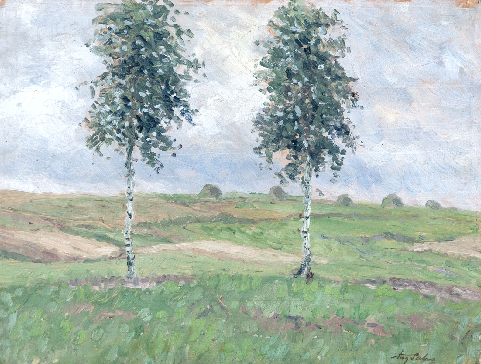 Augustin Satra 1877 - 1909 - Břízy v krajině