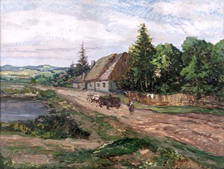 Josef Ullmann 1870 - 1922 - Povoz u rybníka