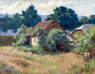 Vincenc Beneš 1883 - 1979 - Stavení v krajině