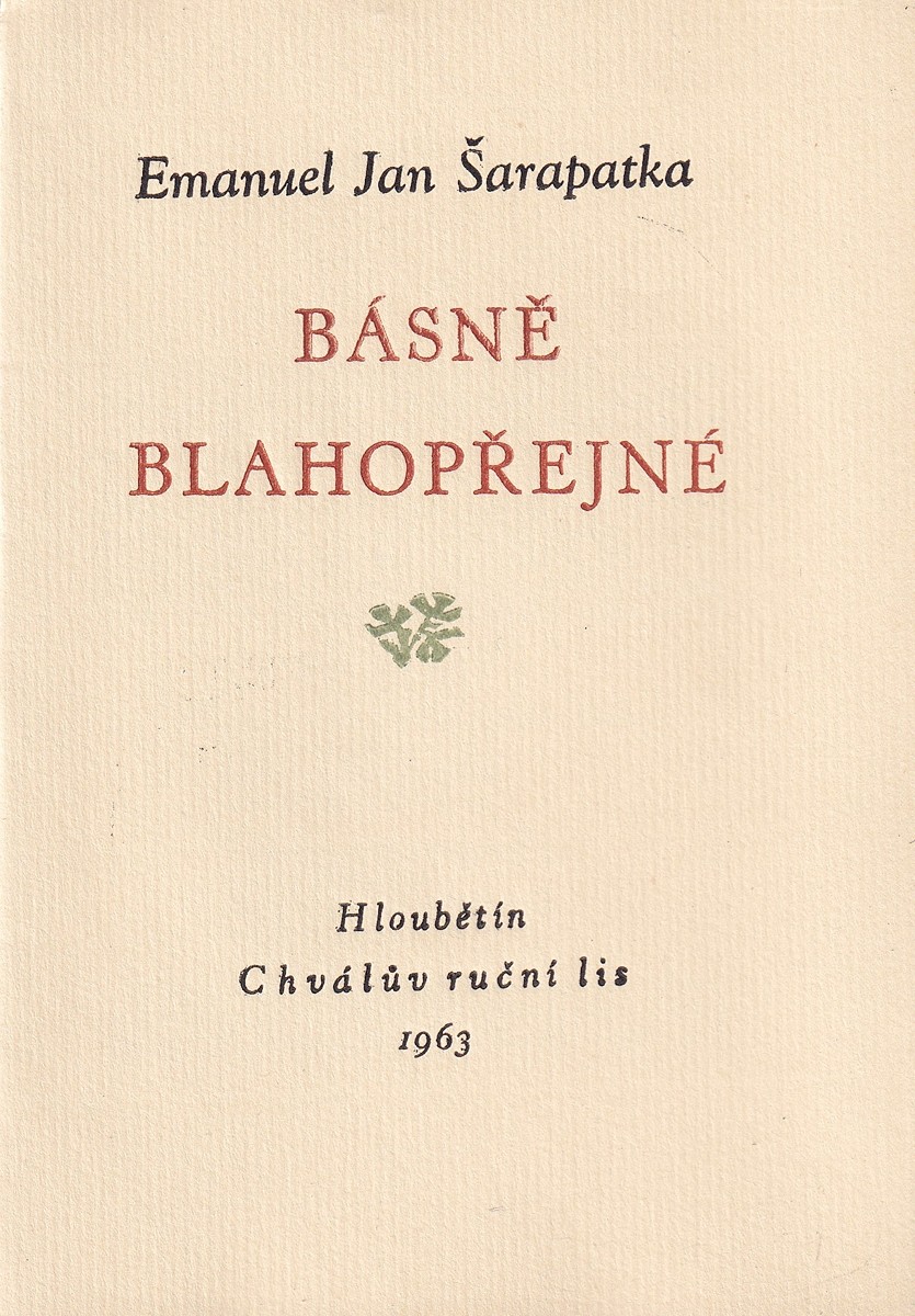 Jaroslav Vodrážka 1894 - 1984 - E. J. Šarapatka: Básně blahopřejné