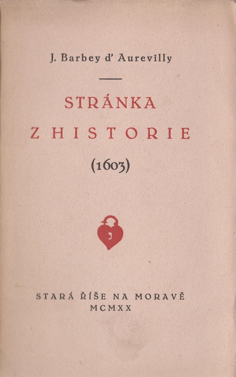 Jaroslav Benda 1882 - 1970 - J. Barbey d´Aurevilly: Stránka z historie
